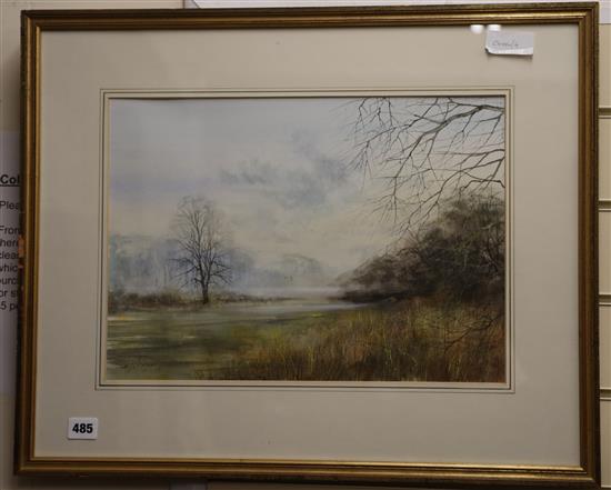 Ken J Messer, (1931-2017) - watercolour, Morning; Oxford landscape scene, signed 30 x 43cm